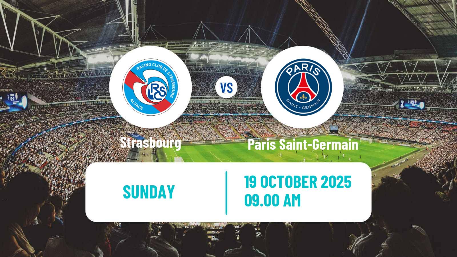 Football French Division 1 Women Strasbourg - Paris Saint-Germain