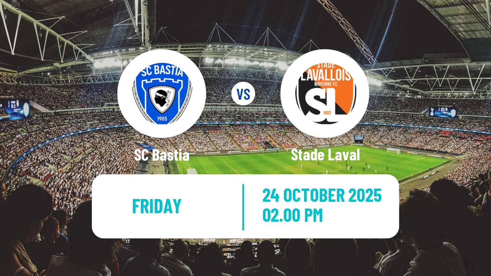 Football French Ligue 2 Bastia - Laval