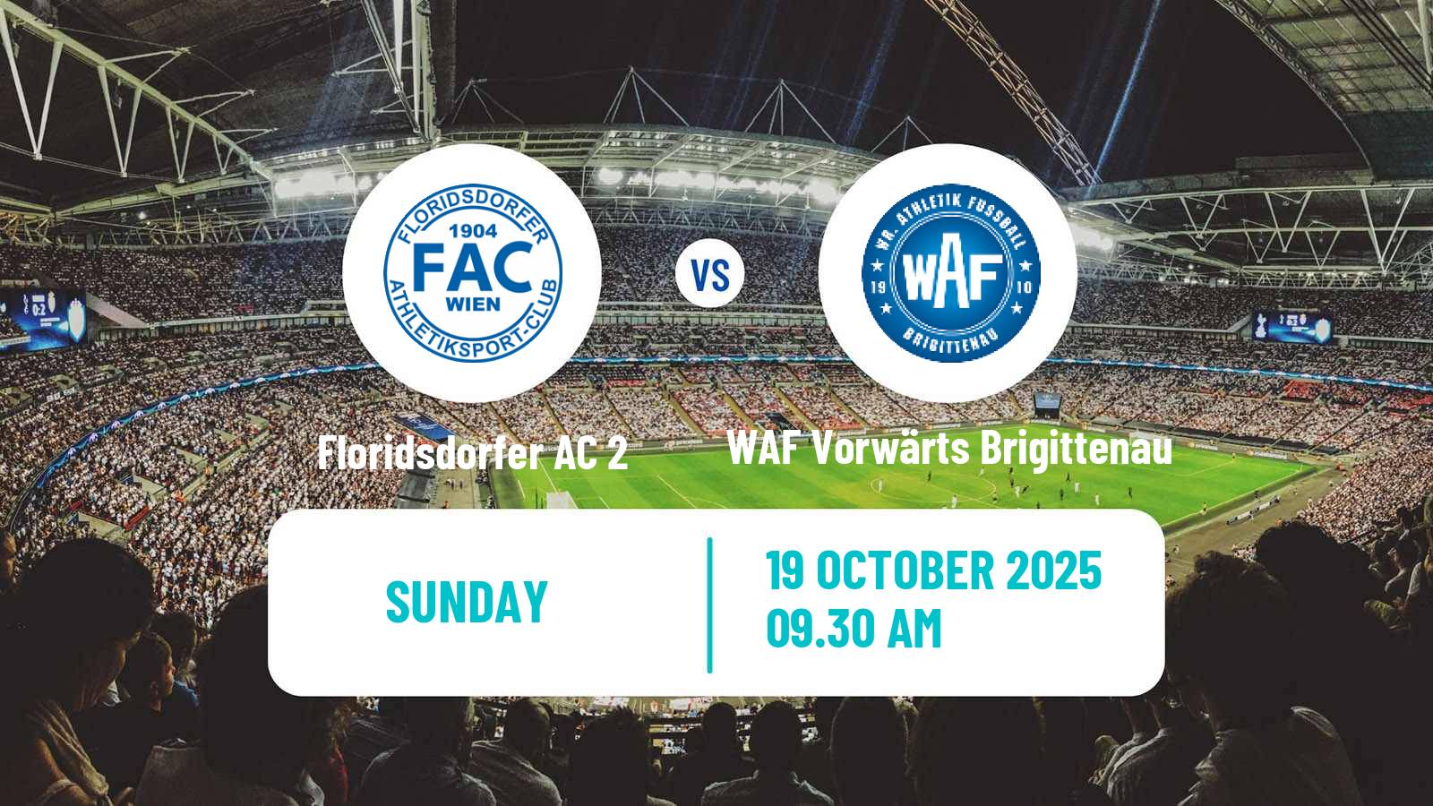 Football Austrian Landesliga Wien Floridsdorfer AC 2 - WAF Vorwärts Brigittenau