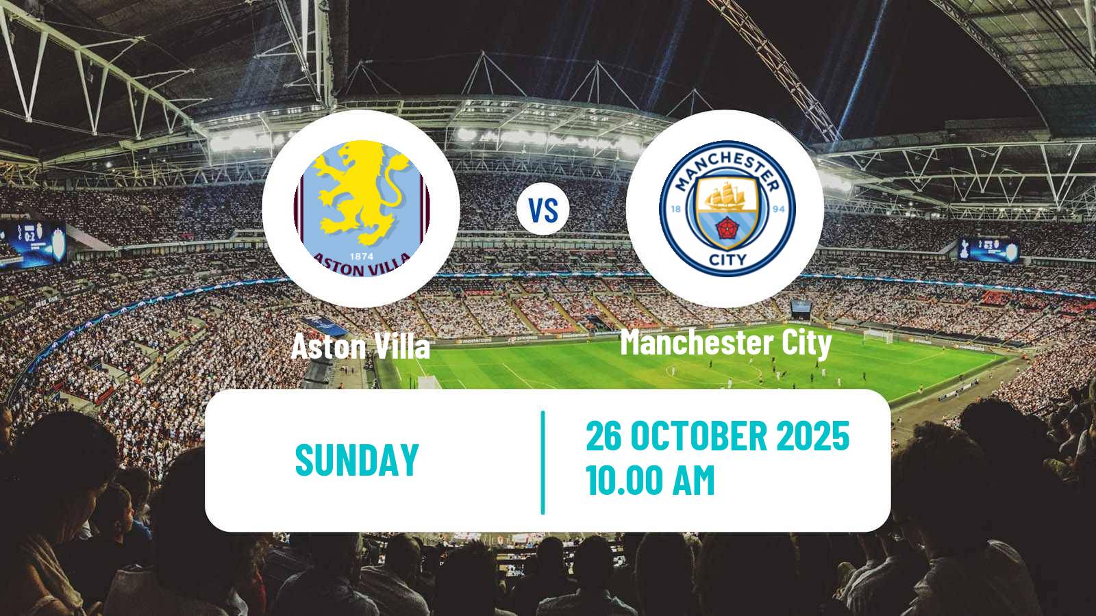 Football English Premier League Aston Villa - Manchester City