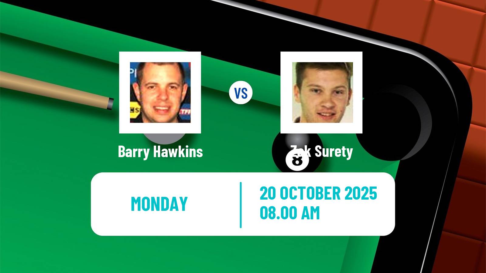 Snooker Northern Ireland Open Barry Hawkins - Zak Surety