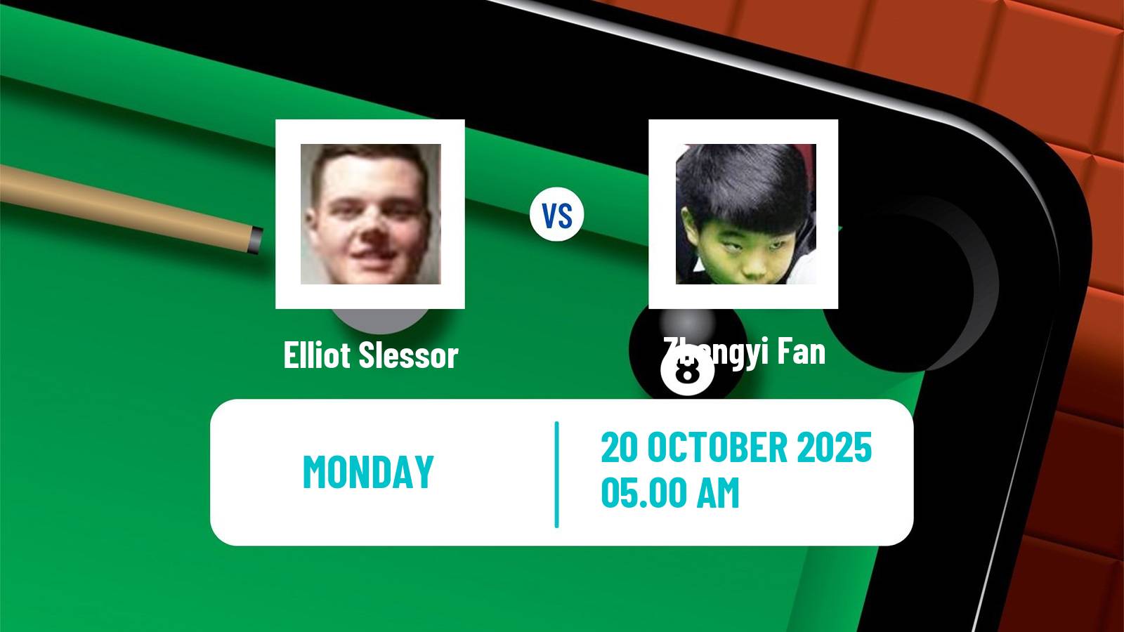 Snooker Northern Ireland Open Elliot Slessor - Zhengyi Fan