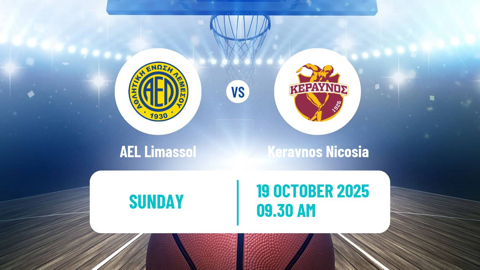 Basketball Cypriot Division A Basketball AEL Limassol - Keravnos Nicosia