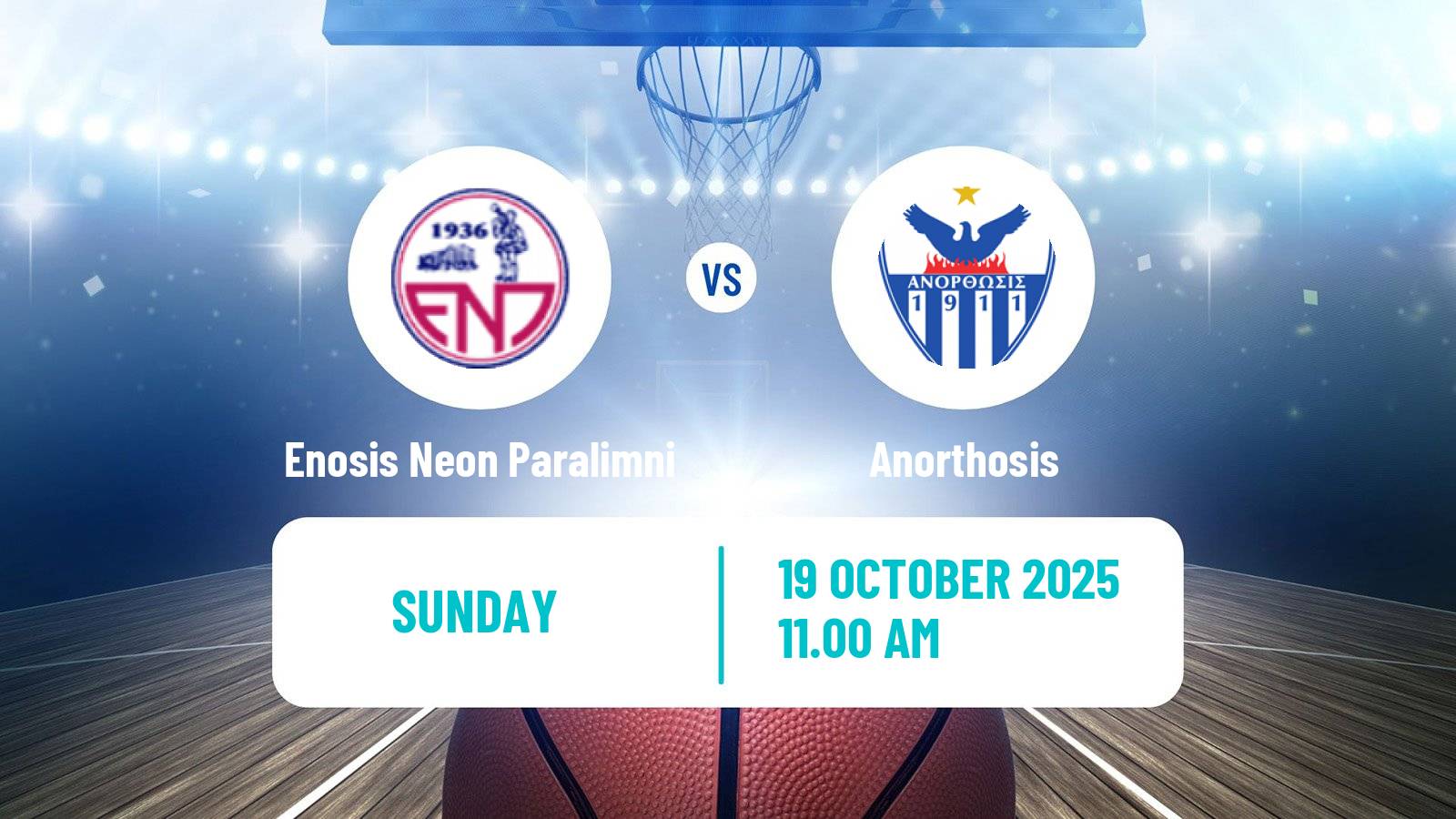Basketball Cypriot Division A Basketball Enosis Neon Paralimni - Anorthosis