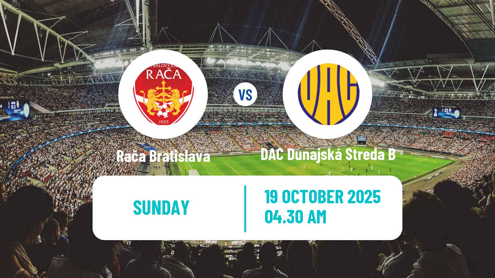 Football Slovak 3 Liga West Rača Bratislava - DAC Dunajská Streda B