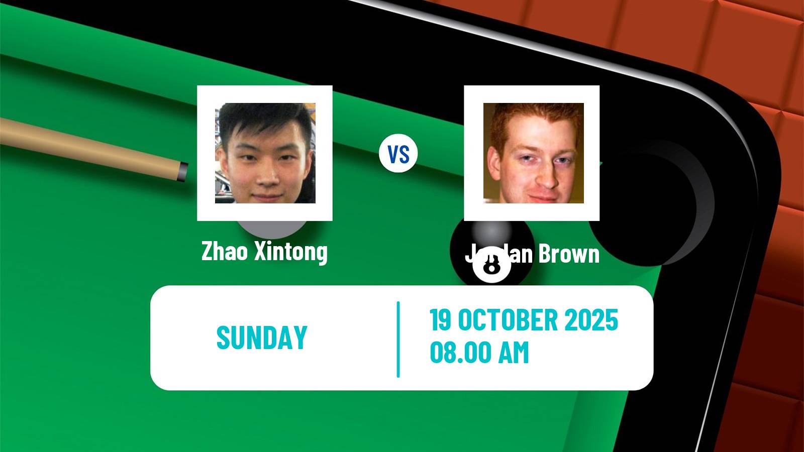 Snooker Northern Ireland Open Zhao Xintong - Jordan Brown