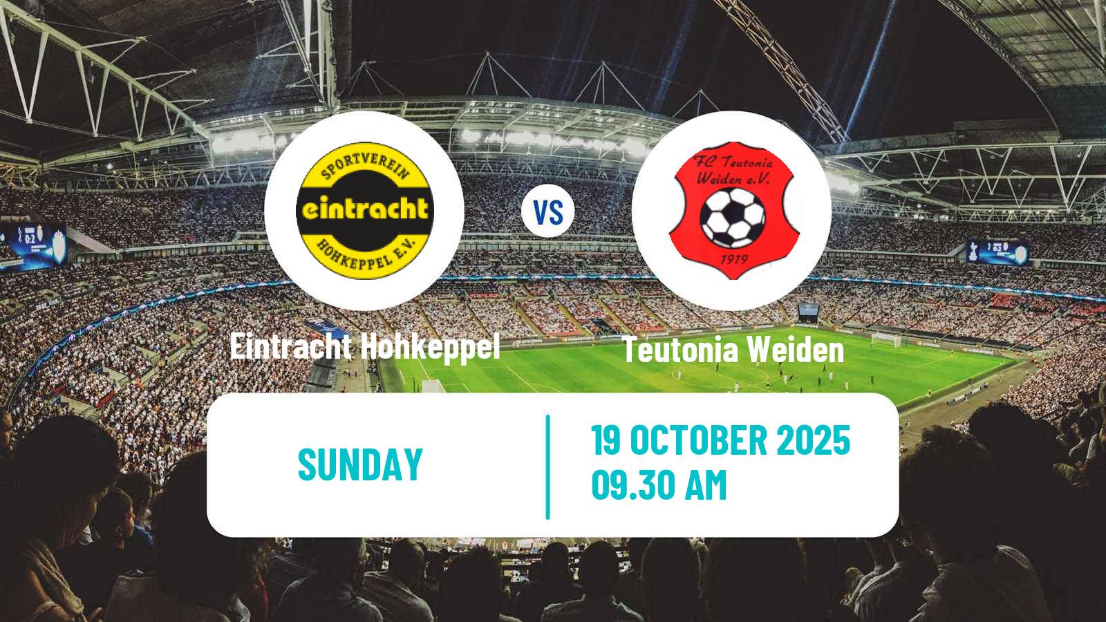 Football German Oberliga Mittelrhein Eintracht Hohkeppel - Teutonia Weiden