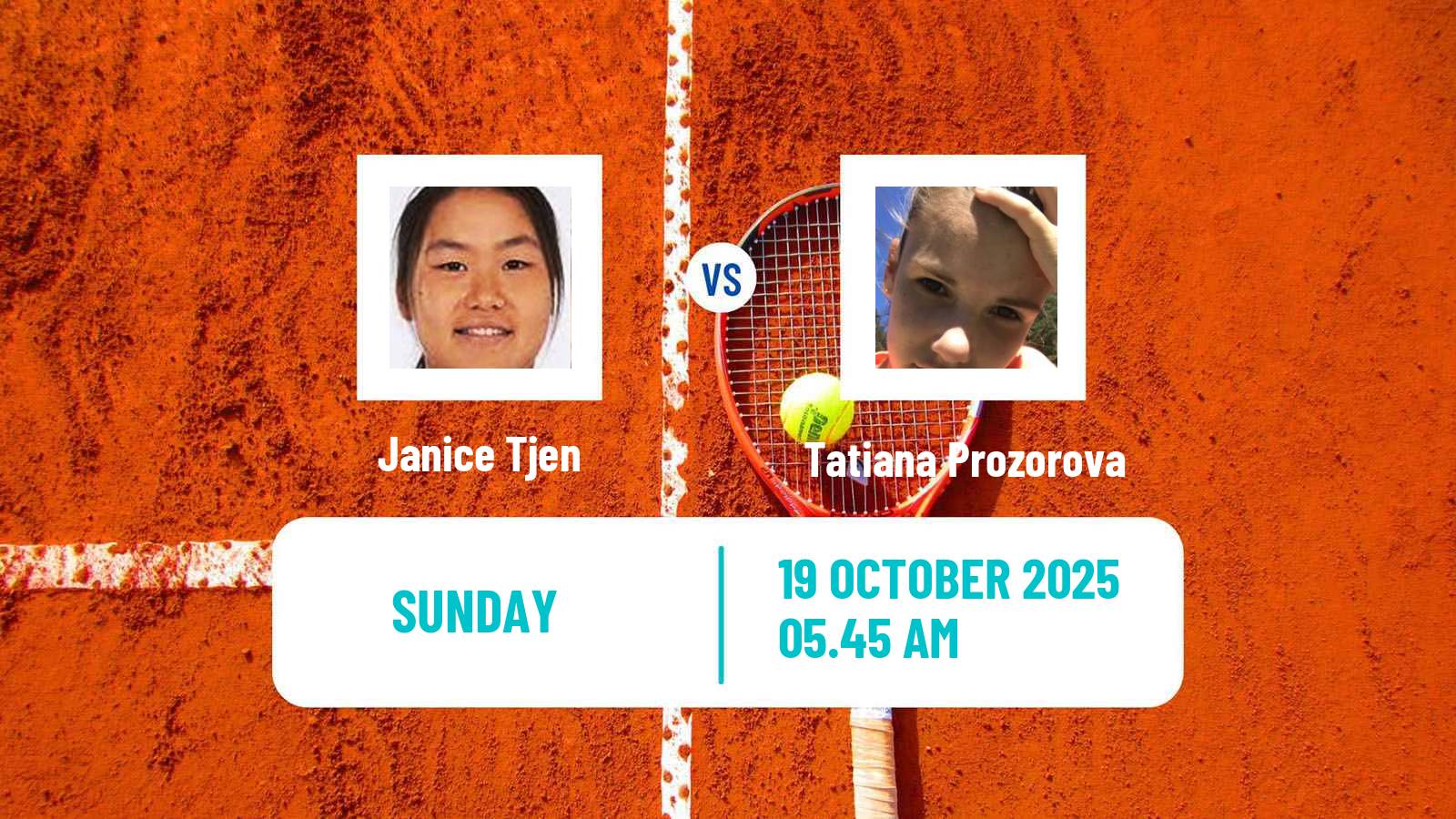 Tennis WTA Guangzhou Janice Tjen - Tatiana Prozorova