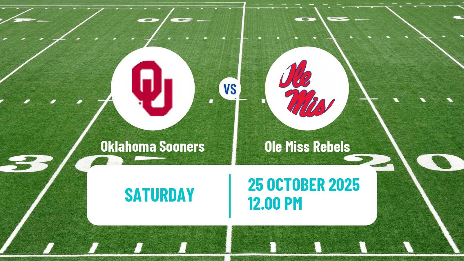 American football NCAA College Football Oklahoma Sooners - Ole Miss Rebels