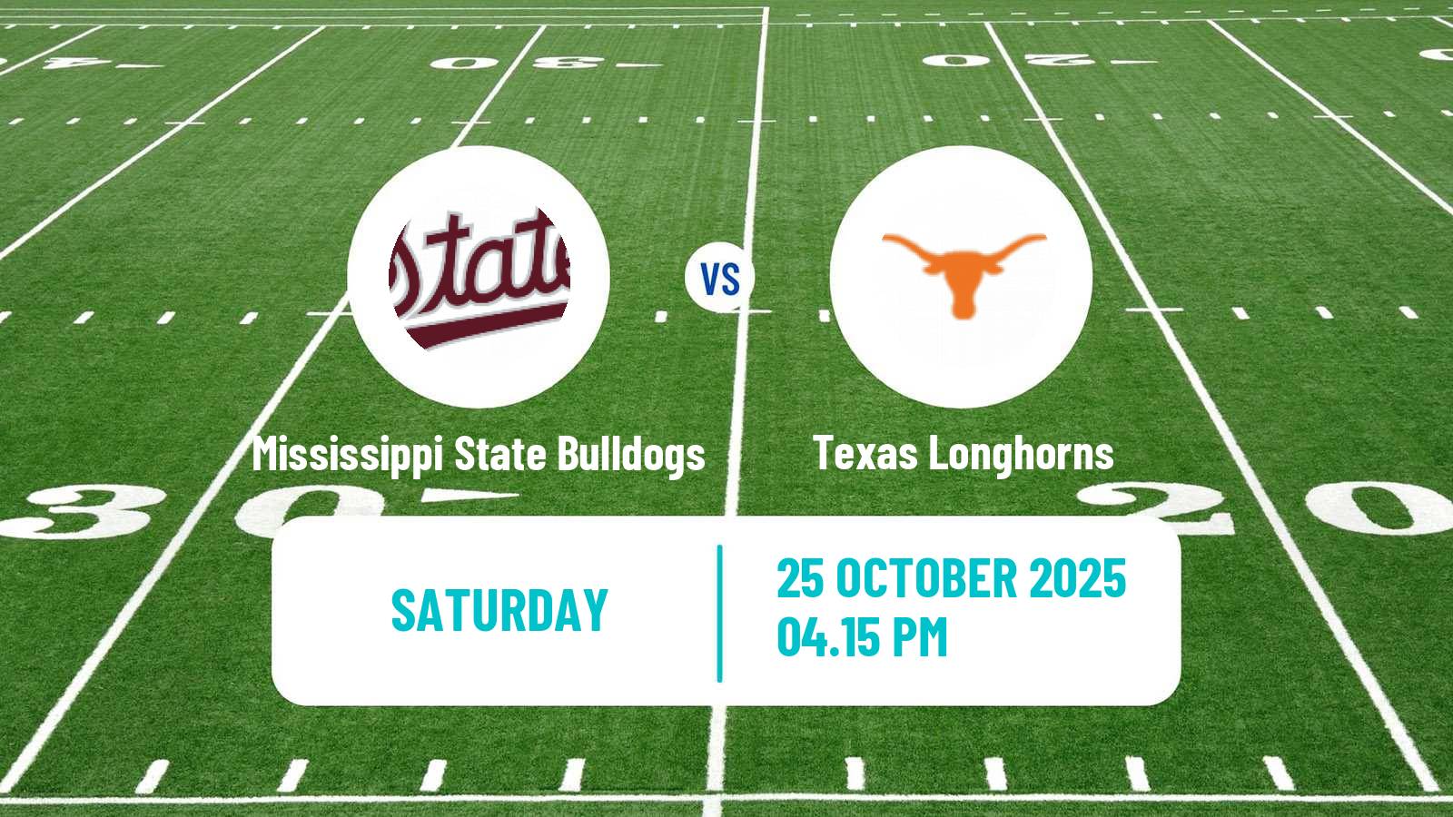 American football NCAA College Football Mississippi State Bulldogs - Texas Longhorns