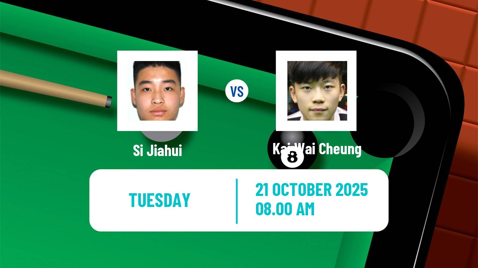 Snooker Northern Ireland Open Si Jiahui - Kai Wai Cheung