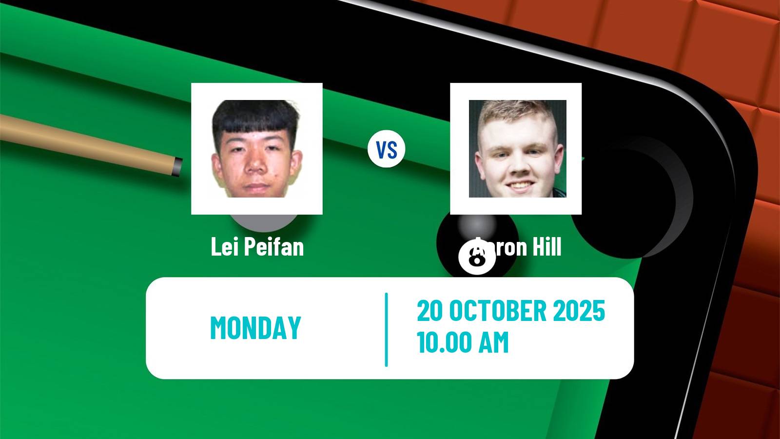 Snooker Northern Ireland Open Lei Peifan - Aaron Hill