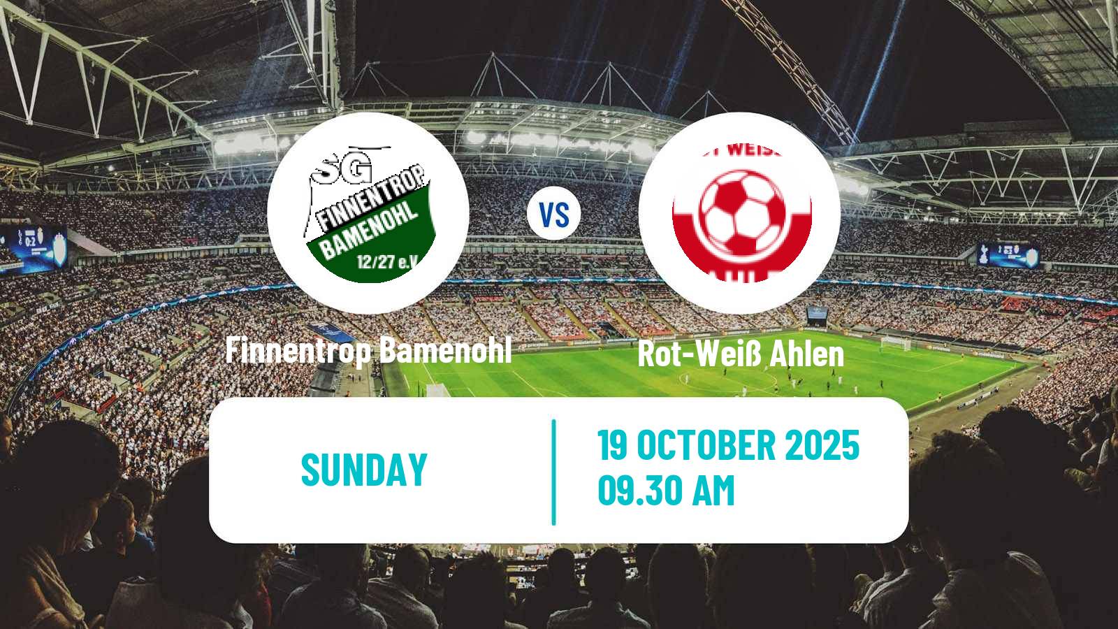 Football German Oberliga Westfalen Finnentrop Bamenohl - Rot-Weiß Ahlen