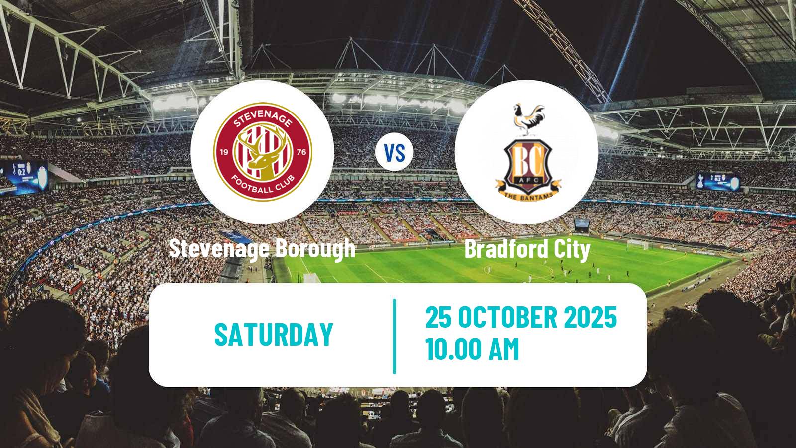 Football English League One Stevenage Borough - Bradford City