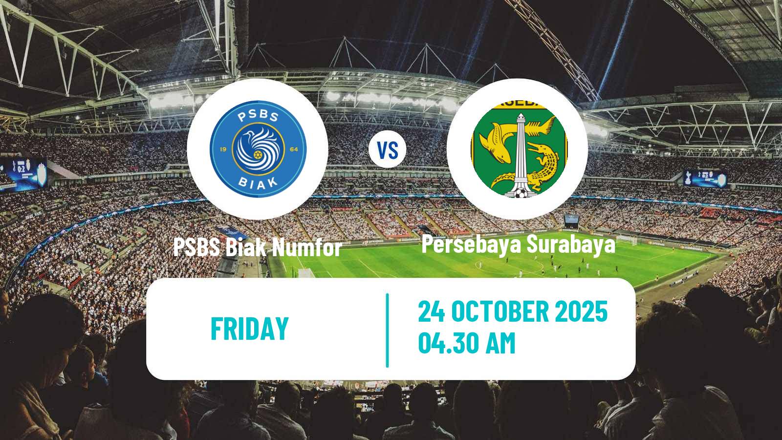Football Indonesian Liga 1 PSBS Biak Numfor - Persebaya Surabaya