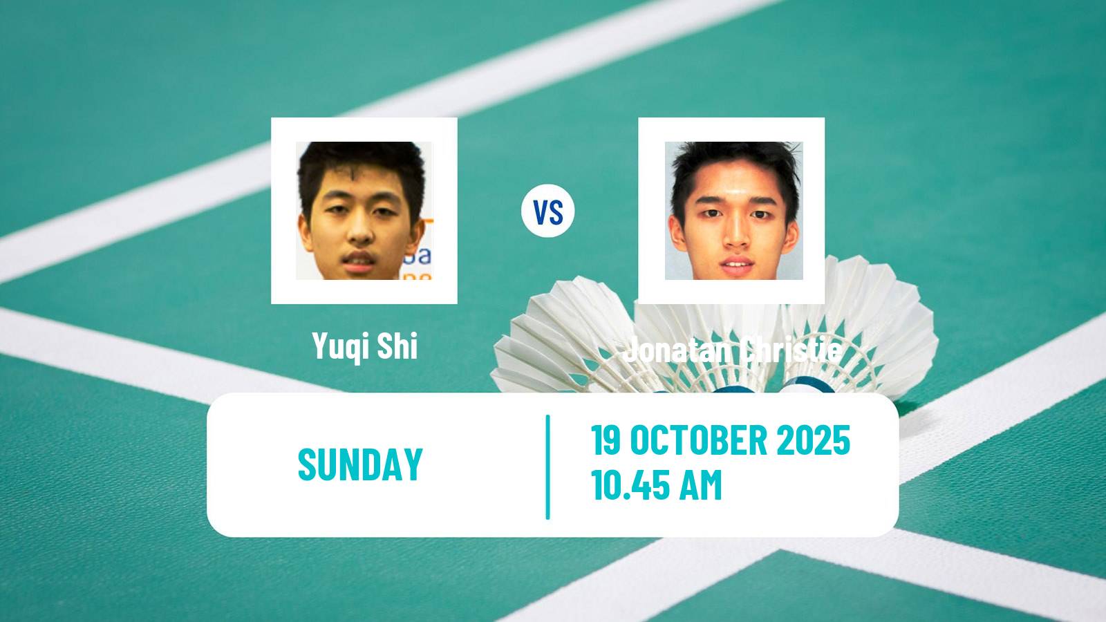 Badminton BWF World Tour Denmark Open Men Yuqi Shi - Jonatan Christie
