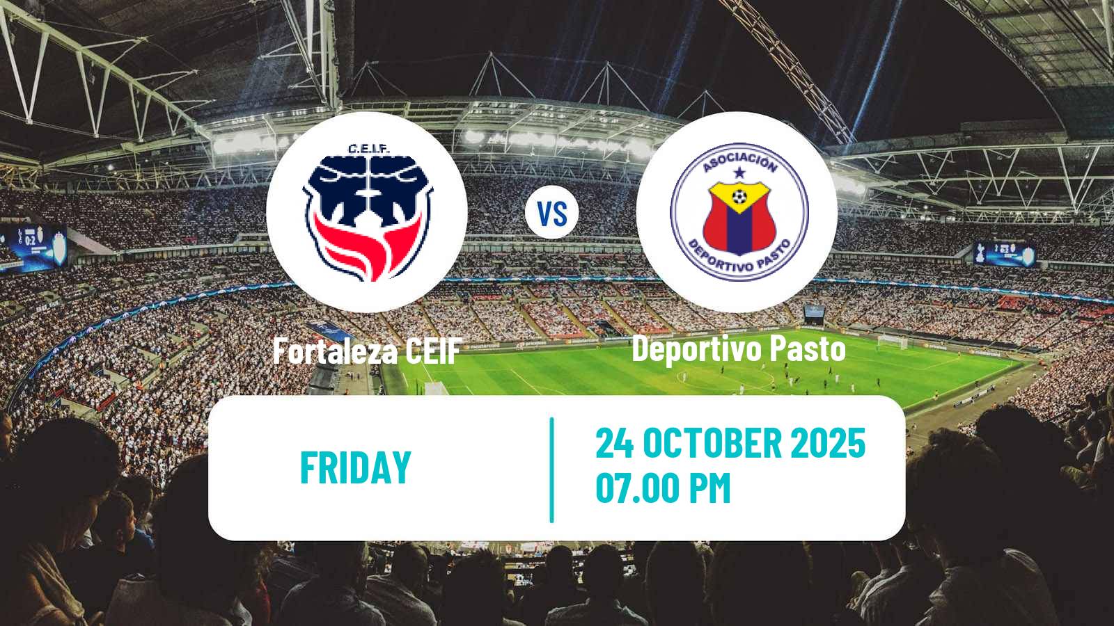 Football Colombian Primera A Fortaleza CEIF - Deportivo Pasto