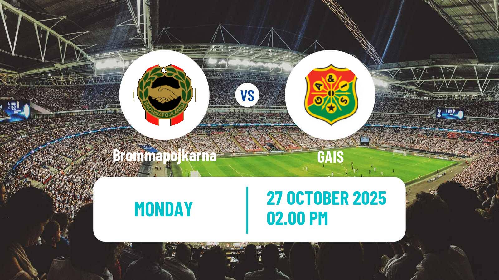 Football Swedish Allsvenskan Brommapojkarna - GAIS