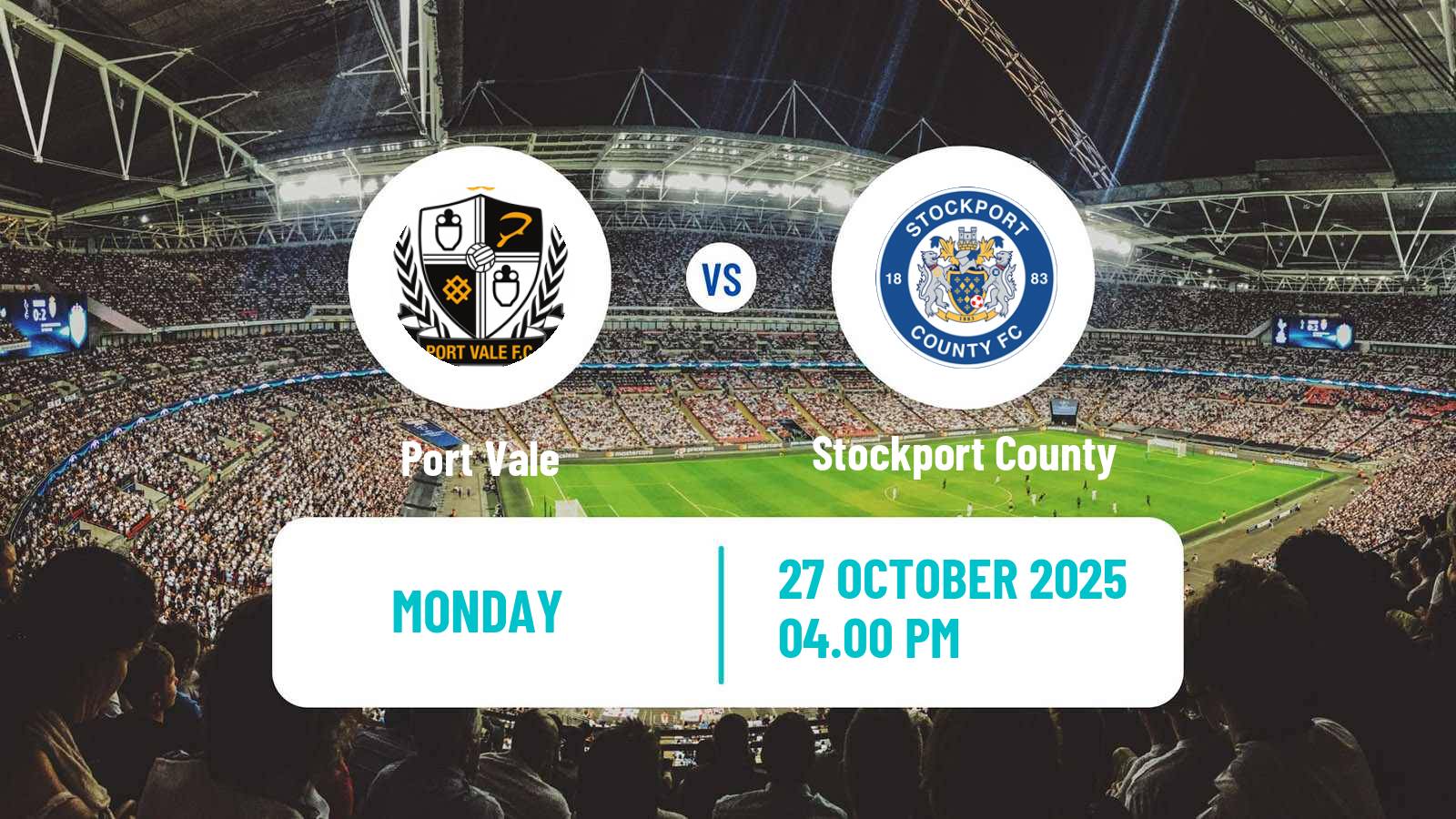 Football English League One Port Vale - Stockport County Football English League One Port Vale - Stockport County