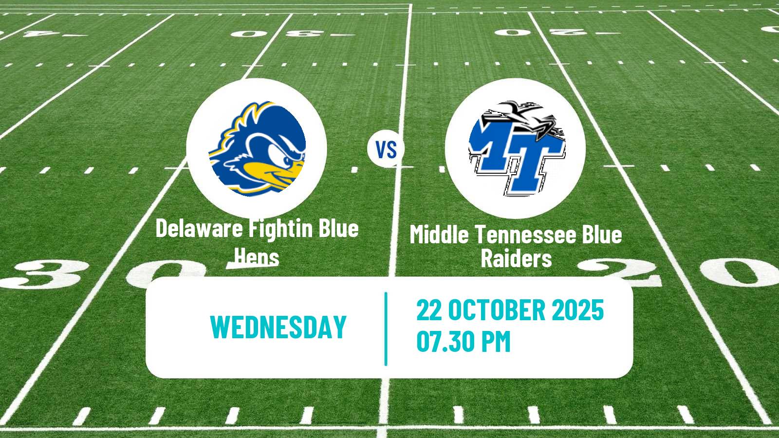 American football NCAA College Football Delaware Fightin Blue Hens - Middle Tennessee Blue Raiders