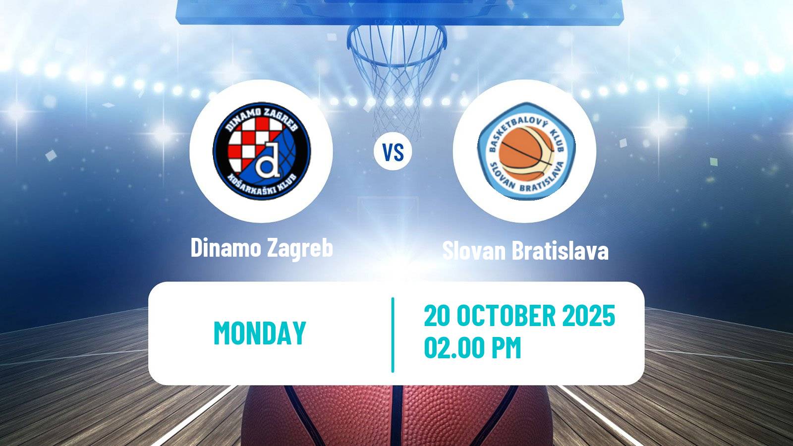 Basketball ENBL Dinamo Zagreb - Slovan Bratislava