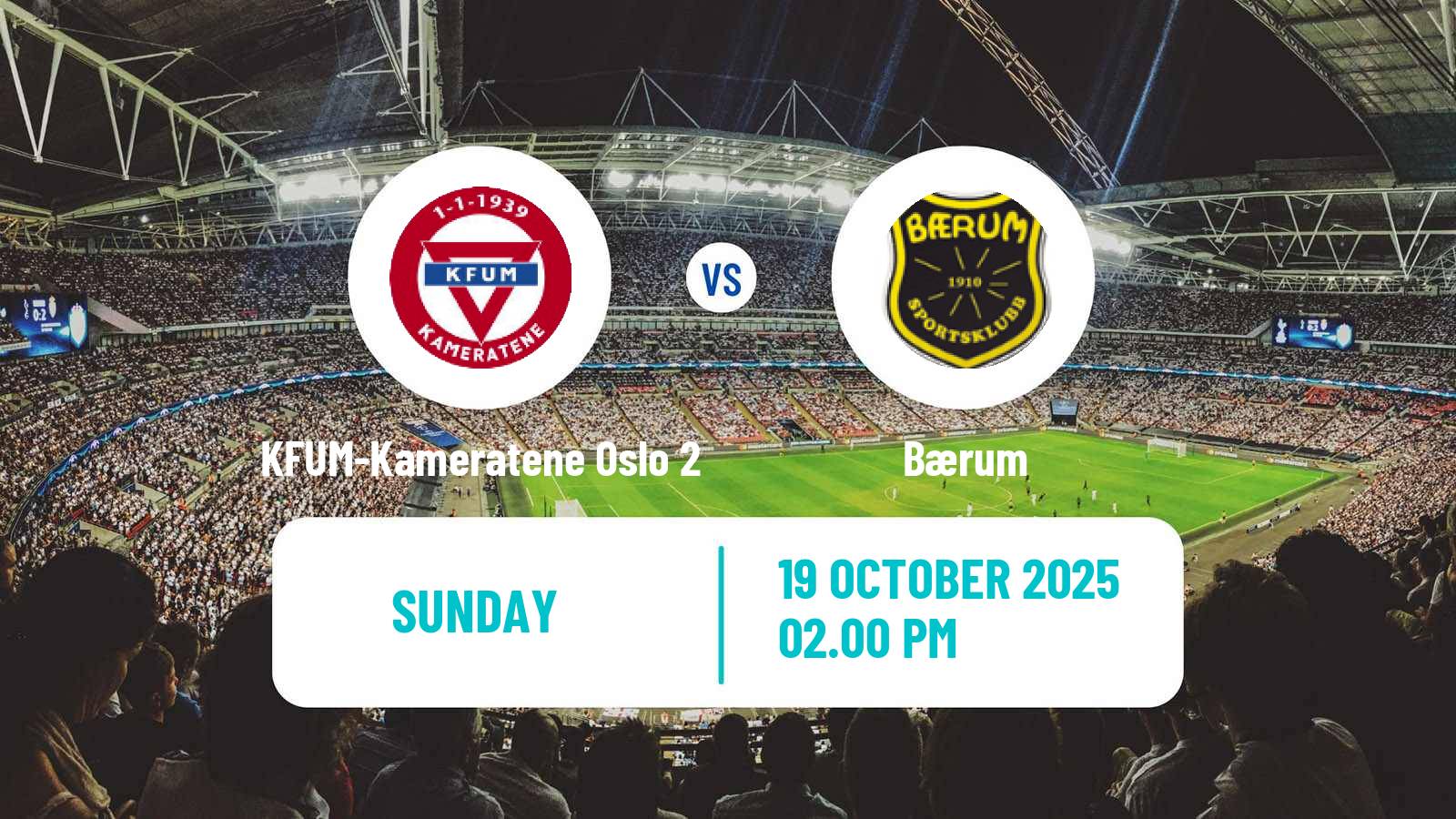 Football Norwegian Division 3 - Group 1 KFUM-Kameratene Oslo 2 - Bærum
