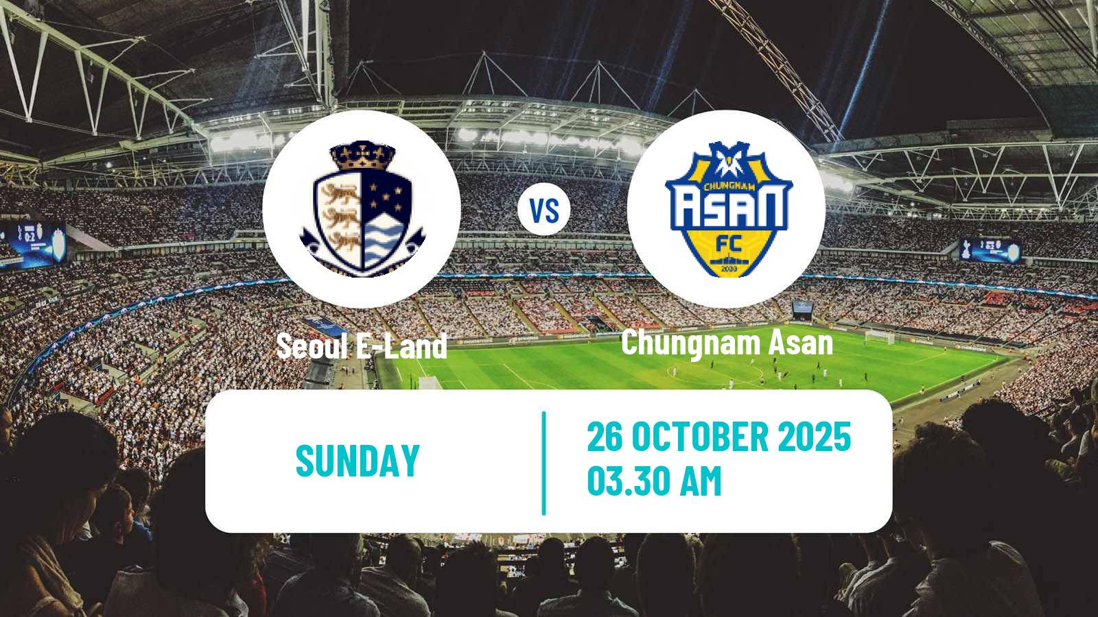 Football South Korean K-League 2 Seoul E-Land - Chungnam Asan