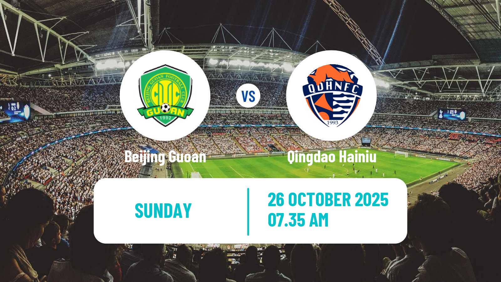 Football Chinese Super League Beijing Guoan - Qingdao Hainiu