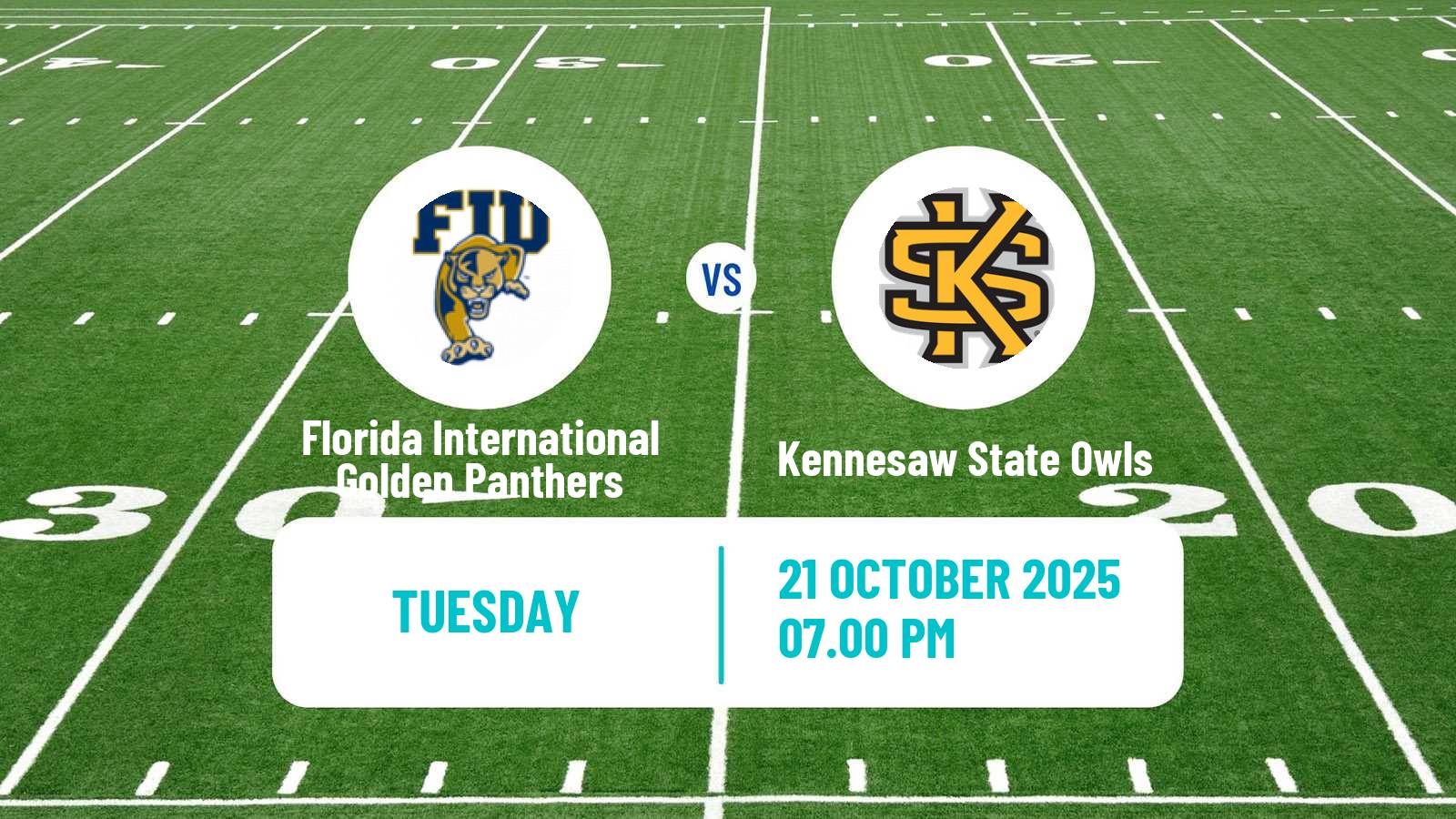 American football NCAA College Football Florida International Golden Panthers - Kennesaw State Owls
