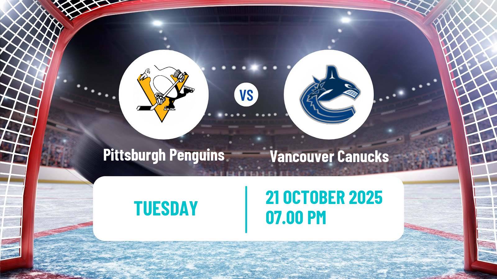 Hockey NHL Pittsburgh Penguins - Vancouver Canucks