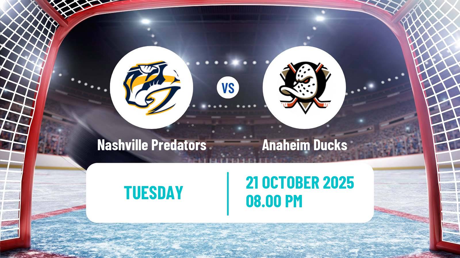 Hockey NHL Nashville Predators - Anaheim Ducks