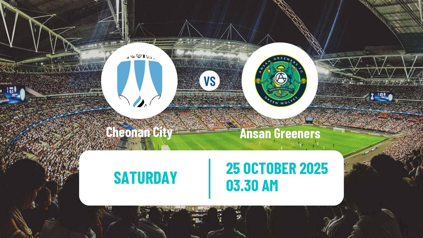 Football South Korean K-League 2 Cheonan City - Ansan Greeners