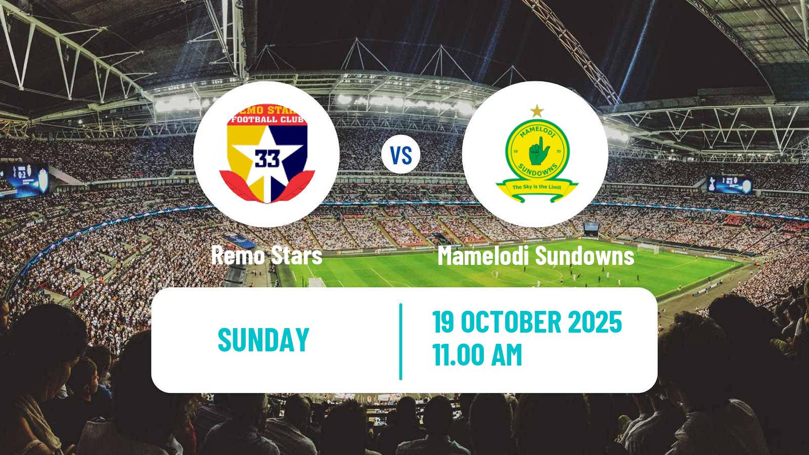 Football CAF Champions League Remo Stars - Mamelodi Sundowns