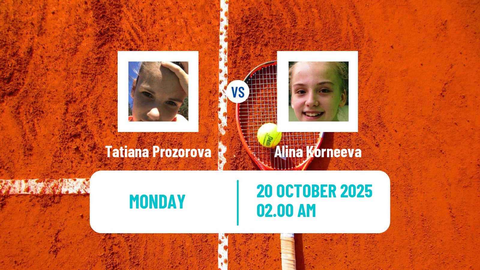 Tennis WTA Guangzhou Tatiana Prozorova - Alina Korneeva