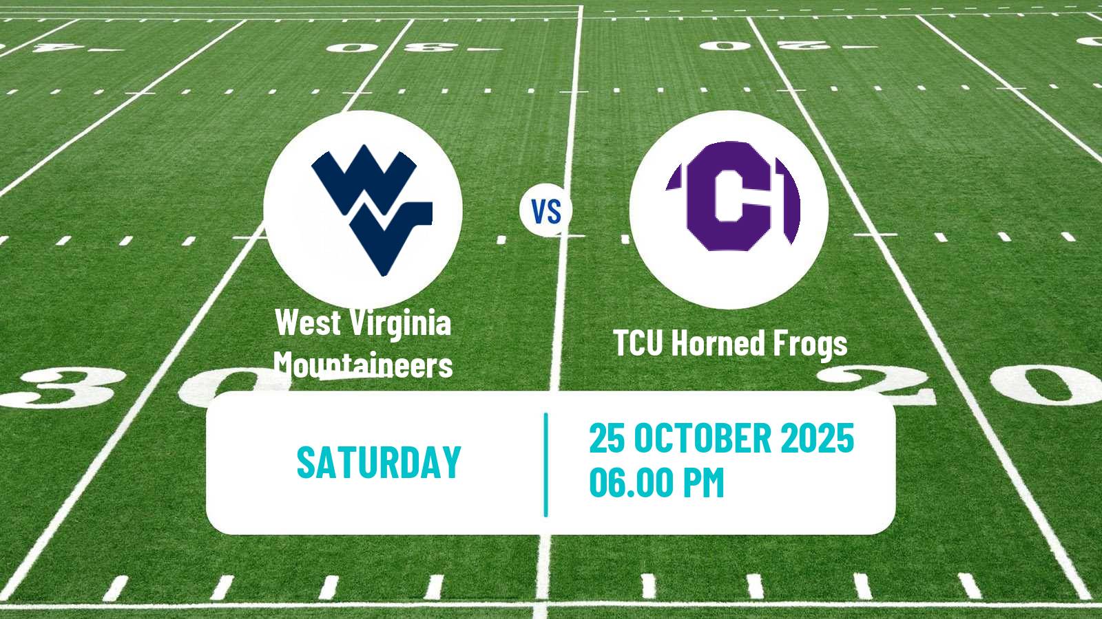 American football NCAA College Football West Virginia Mountaineers - TCU Horned Frogs