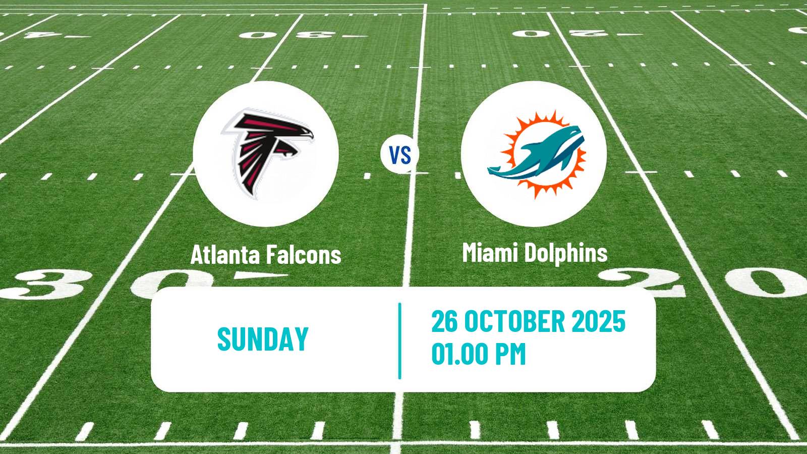 American football NFL Atlanta Falcons - Miami Dolphins
