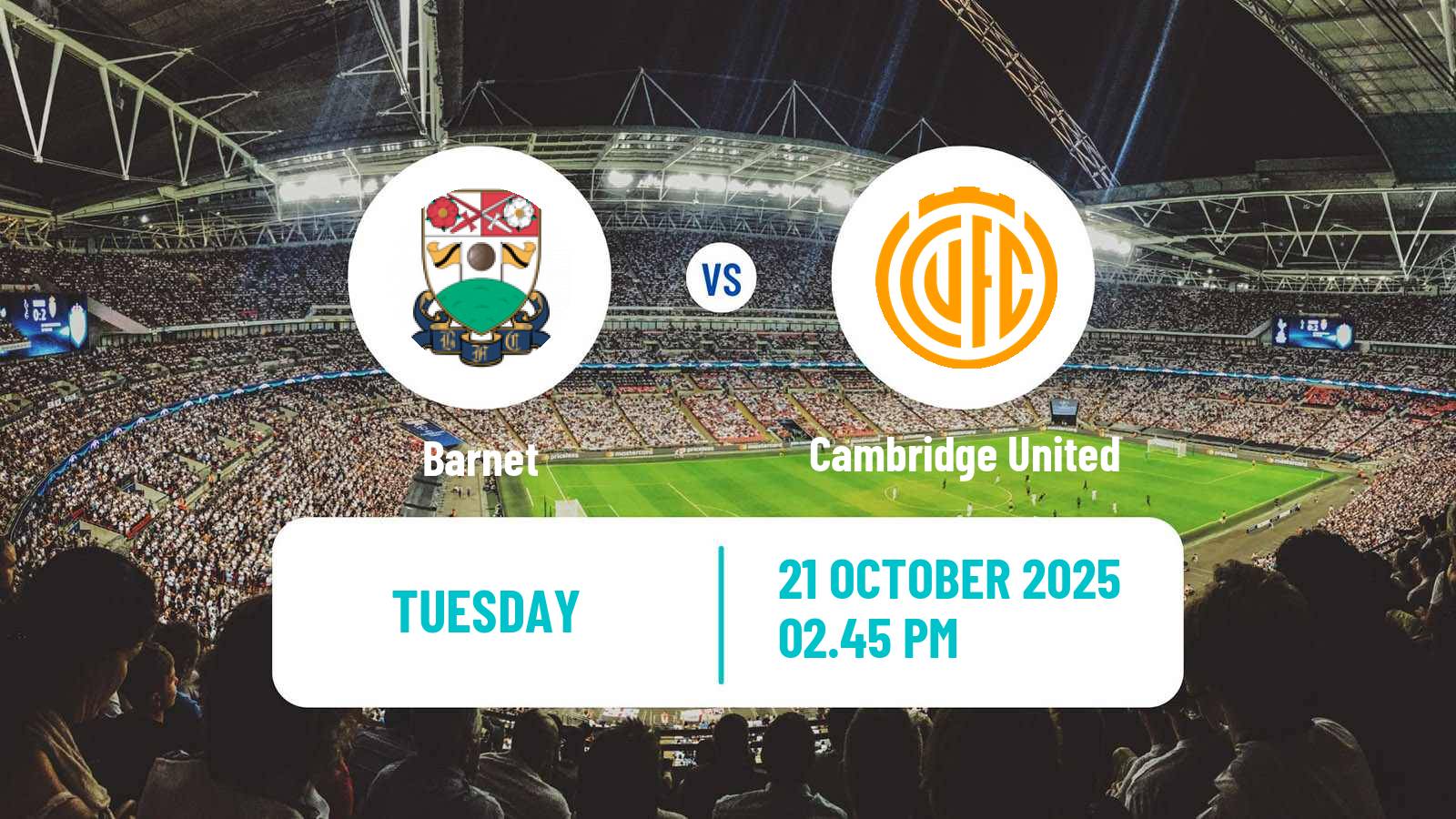Football English EFL Trophy Barnet - Cambridge United