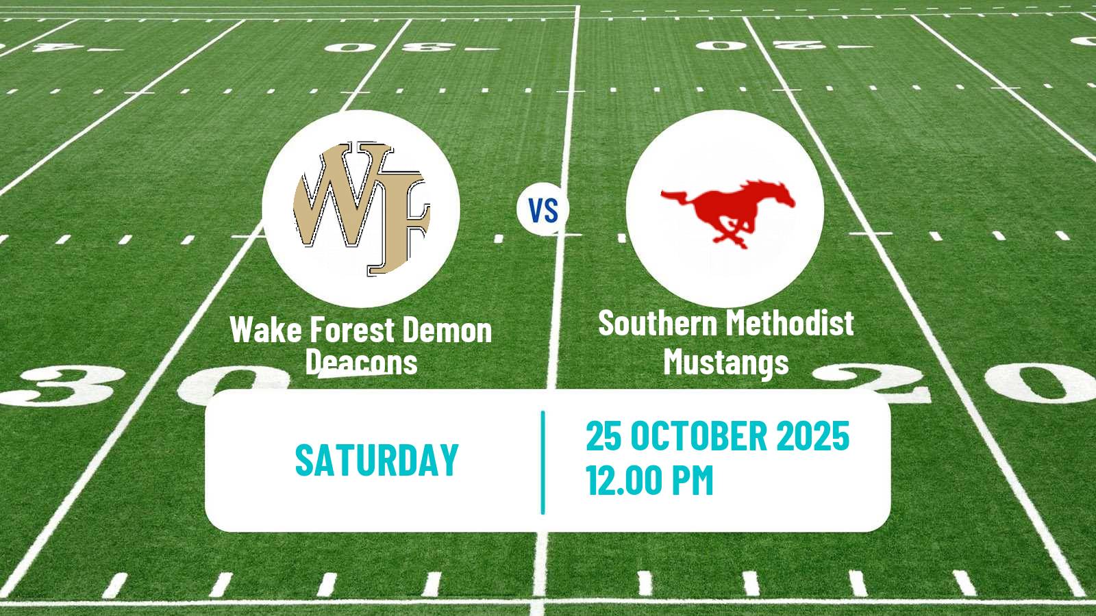 American football NCAA College Football Wake Forest Demon Deacons - Southern Methodist Mustangs