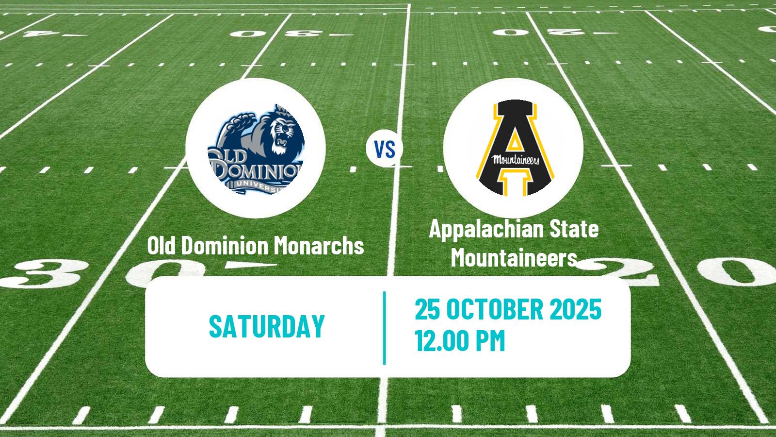 American football NCAA College Football Old Dominion Monarchs - Appalachian State Mountaineers