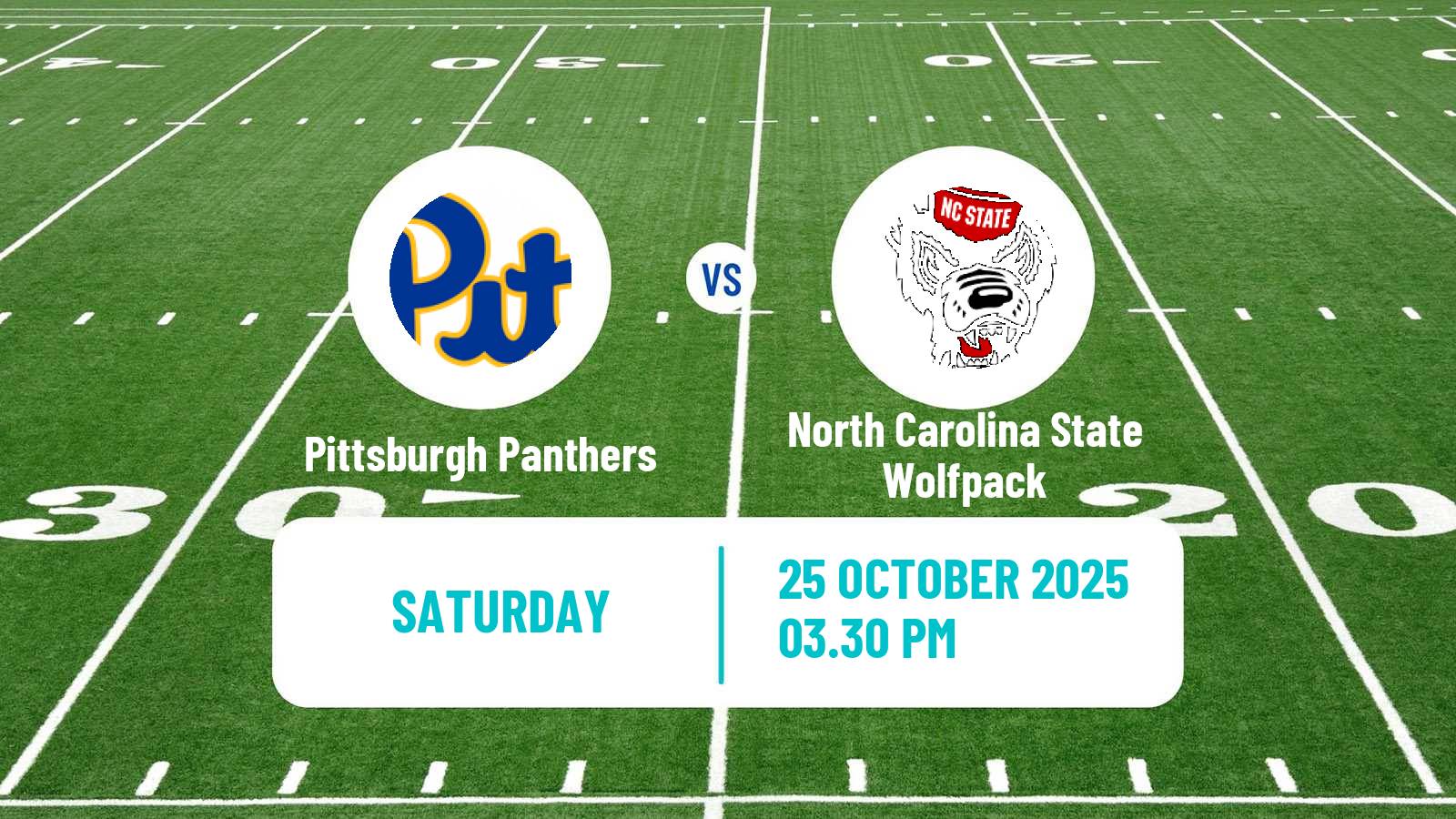 American football NCAA College Football Pittsburgh Panthers - North Carolina State Wolfpack