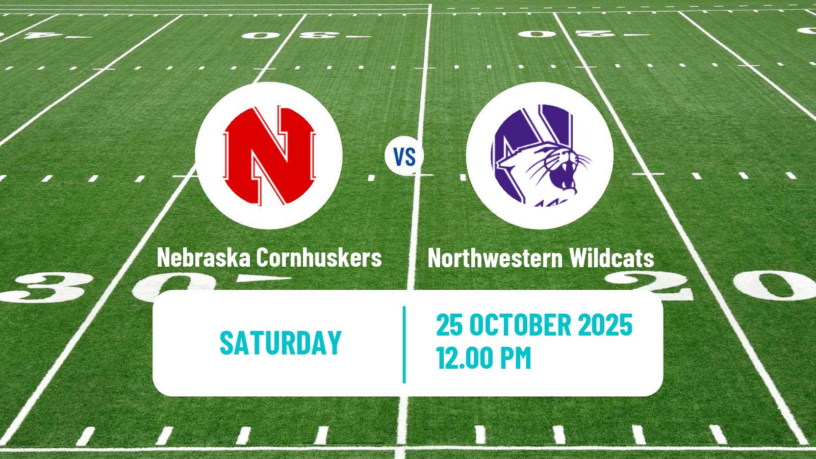 American football NCAA College Football Nebraska Cornhuskers - Northwestern Wildcats