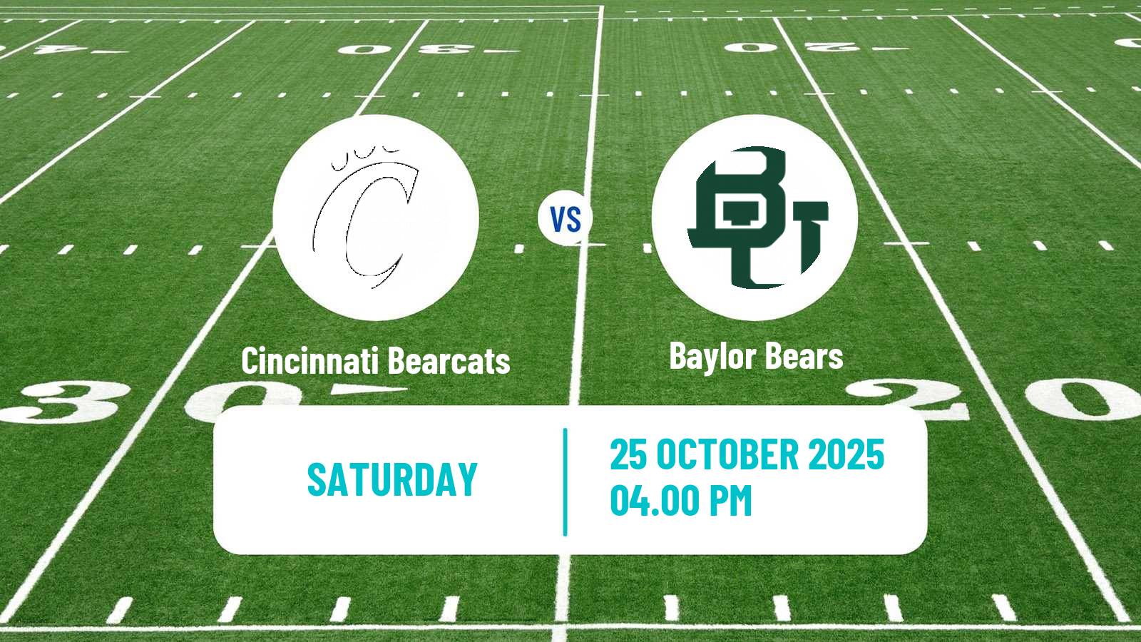 American football NCAA College Football Cincinnati Bearcats - Baylor Bears