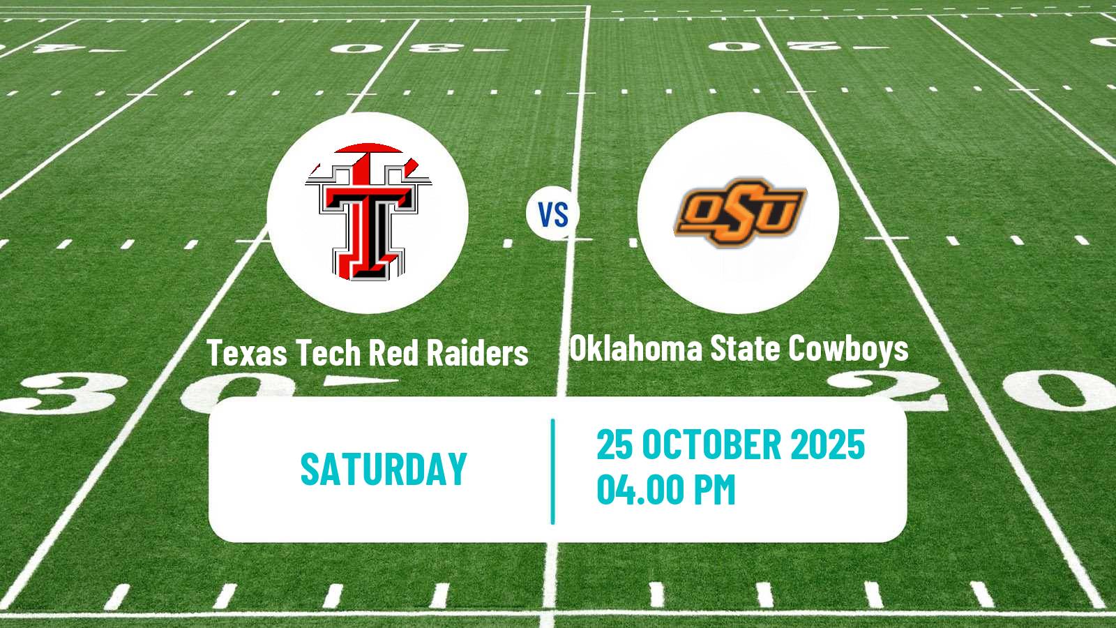 American football NCAA College Football Texas Tech Red Raiders - Oklahoma State Cowboys