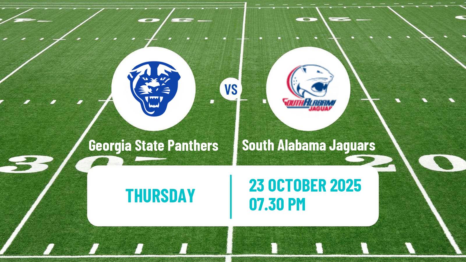 American football NCAA College Football Georgia State Panthers - South Alabama Jaguars