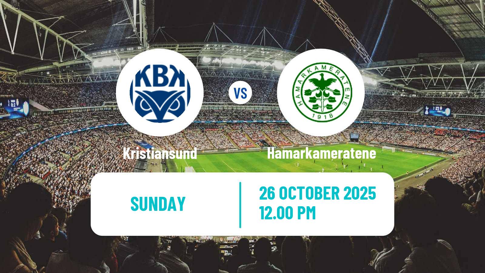 Football Norwegian Eliteserien Kristiansund - Hamarkameratene