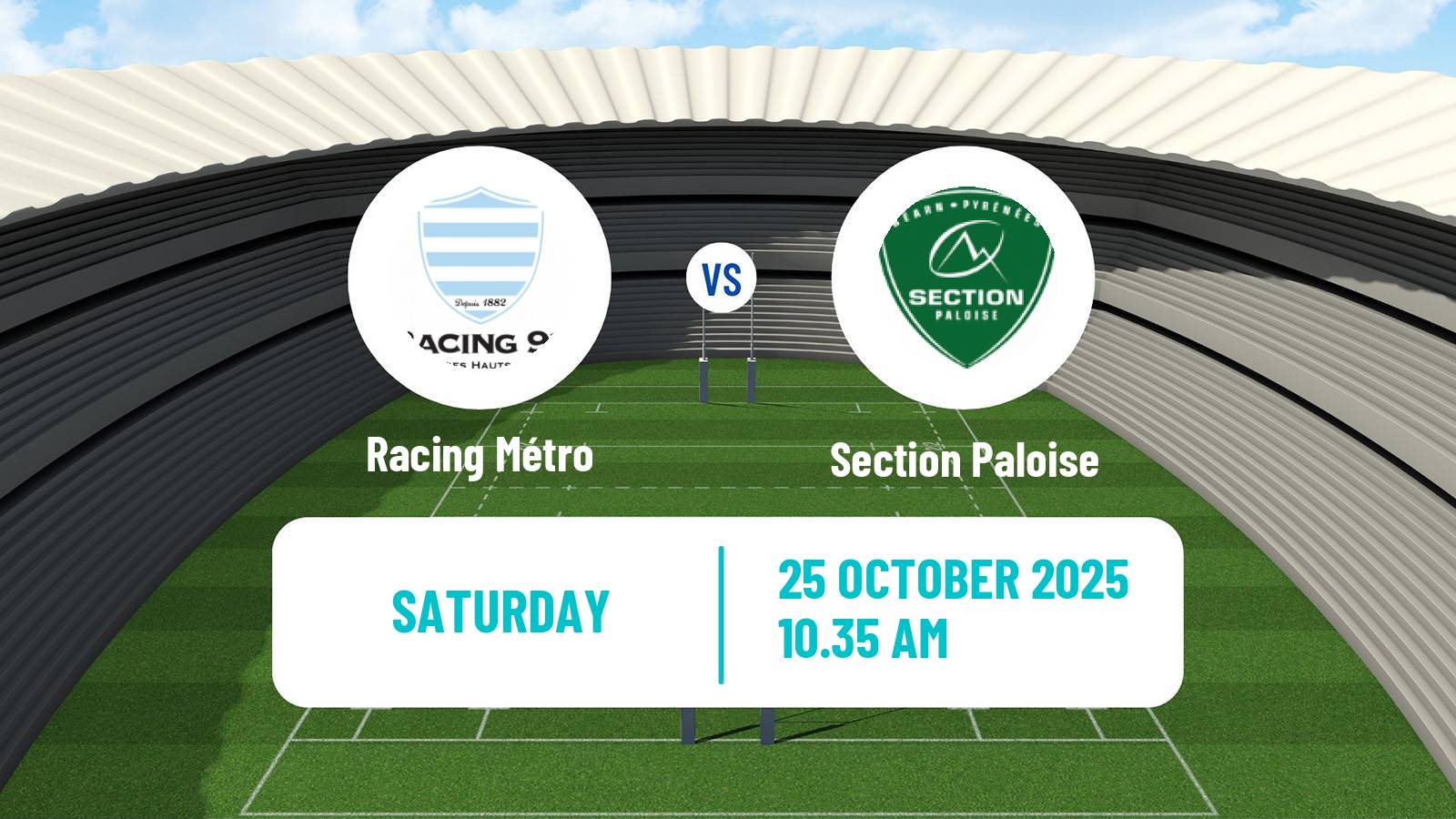 Rugby union French Top 14 Racing Métro - Section Paloise