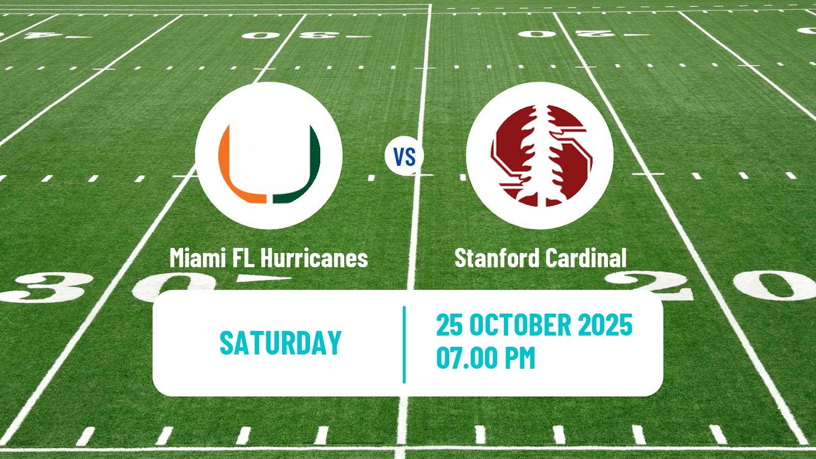 American football NCAA College Football Miami FL Hurricanes - Stanford Cardinal