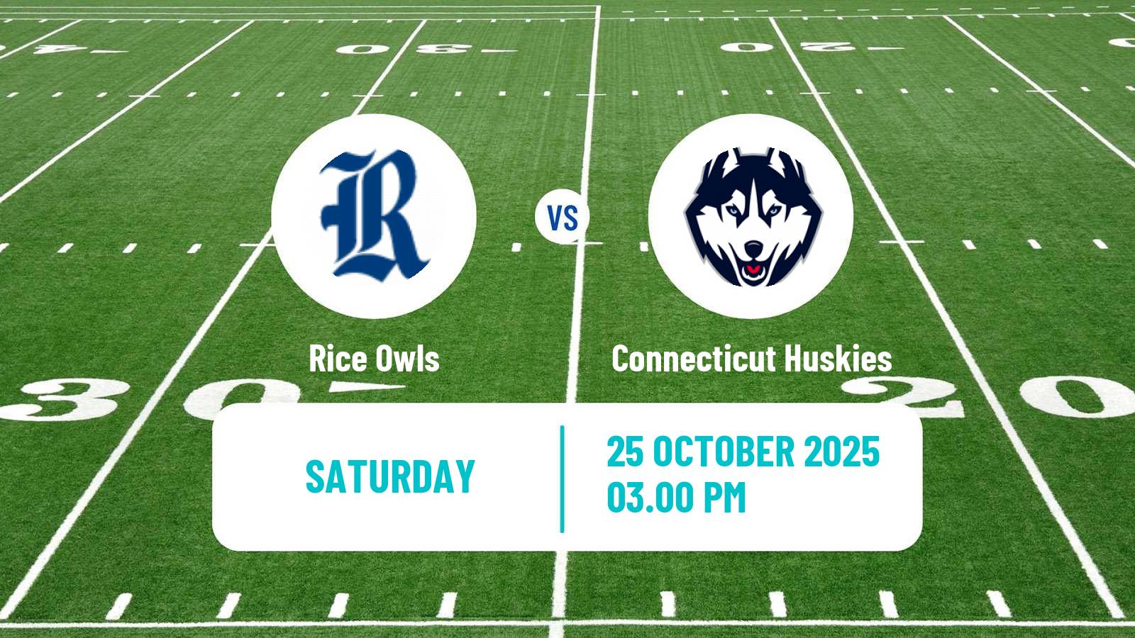 American football NCAA College Football Rice Owls - Connecticut Huskies