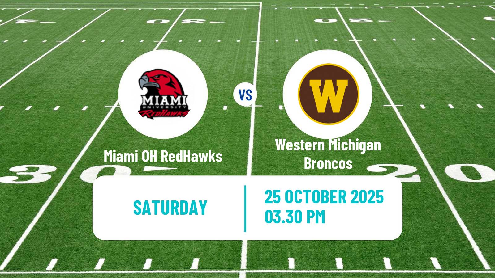 American football NCAA College Football Miami OH RedHawks - Western Michigan Broncos