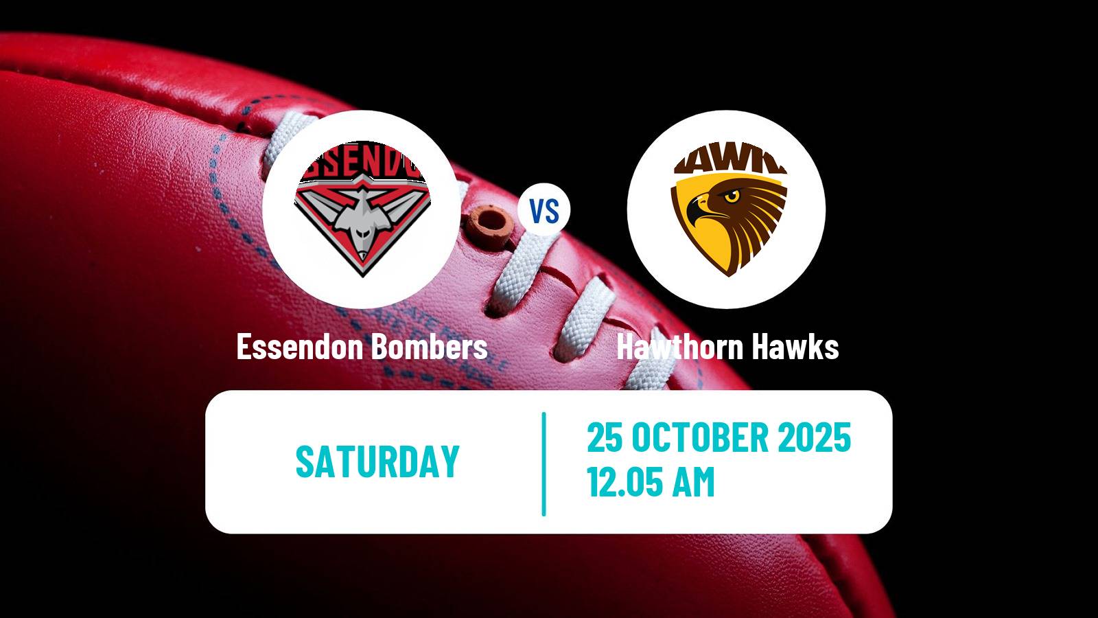 Aussie rules AFL Women Essendon Bombers - Hawthorn Hawks